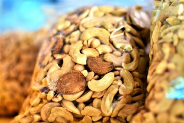 Tasty cashew nuts with roasted garlic being sold in Coron island, Palawan, Philippines