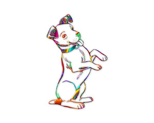 Dog Pet Animal symbol Mandala icon chromatic logo illustration