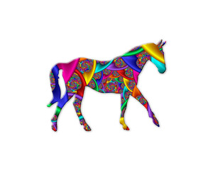 Horse Animal symbol Mandala icon chromatic logo illustration