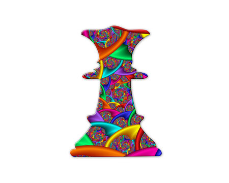 Chess Queen symbol Mandala icon chromatic logo illustration