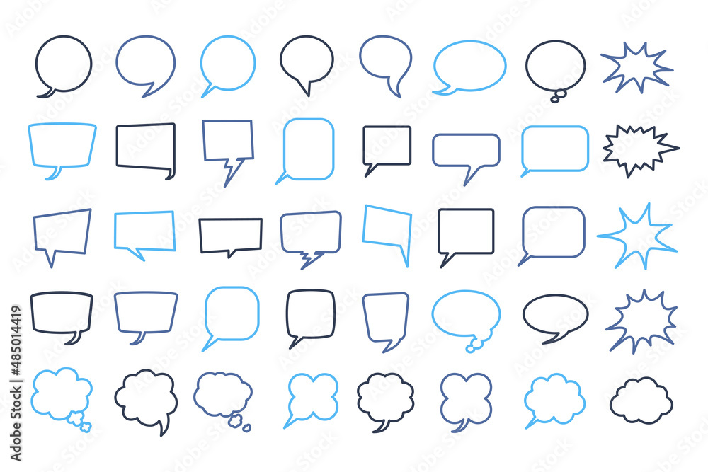 Aufkleber speech bubble set. talk bubble. cloud speech bubbles collection. vector design