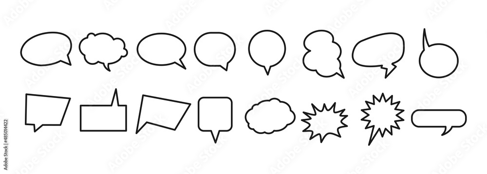 Aufkleber speech bubble set. talk bubble. cloud speech bubbles collection. vector design