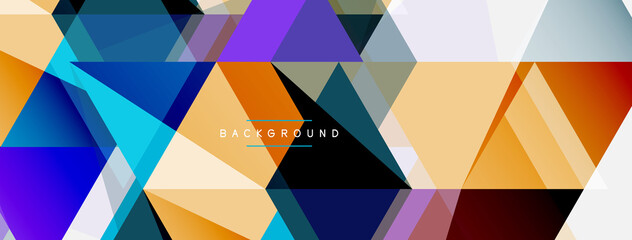 Mosaic triangles geometric background. Techno or business concept, pattern for wallpaper, banner, background, landing page