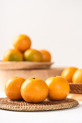 Fresh fruit oranges from local market on white background