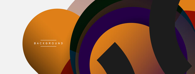 Vector round shapes circles minimal geometric background. Vector illustration for wallpaper banner background or landing page