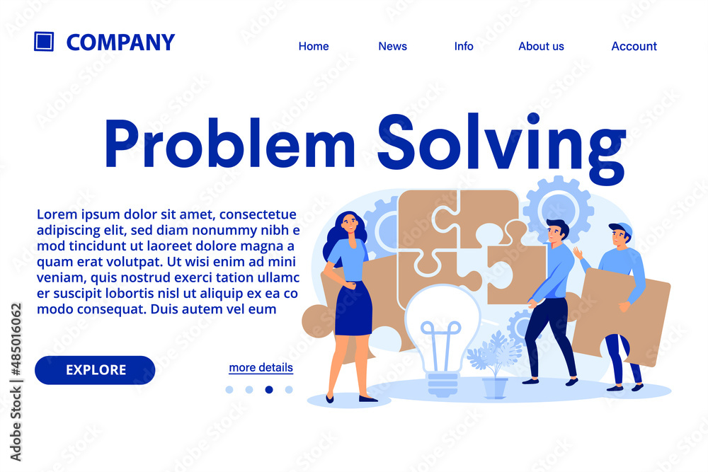 Poster problem solving illustration suitable for web landing page, ui, mobile app, banner template. vector 