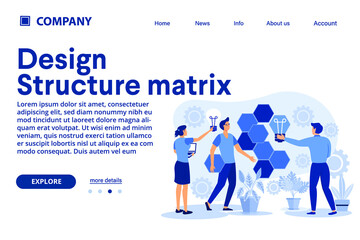 Design structure matrix illustration Suitable for web landing page, ui, mobile app, banner template. Vector Illustration