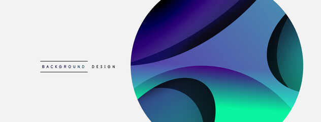 Creative geometric wallpaper. Minimal abstract background. Circle and wave composition vector illustration for wallpaper banner background or landing page