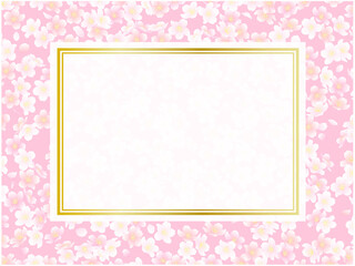 さくらの背景③金枠カード風_濃いピンク