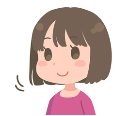 頷く女性のイラスト