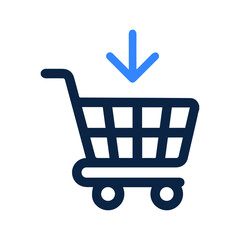 Add to cart caddie or shopping cart icon