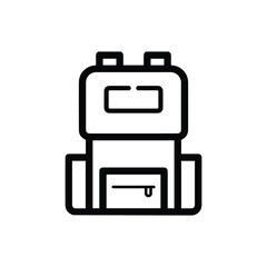 Backpack or track bag icon