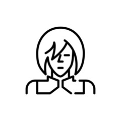 Cute anime cosplay boy. Pixel perfect, editable stroke avatar icon