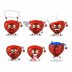 Mascot design style of broken heart love character as an attractive supporter