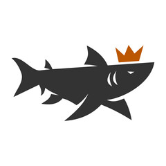 Shark King Icon Illustration Brand Identity