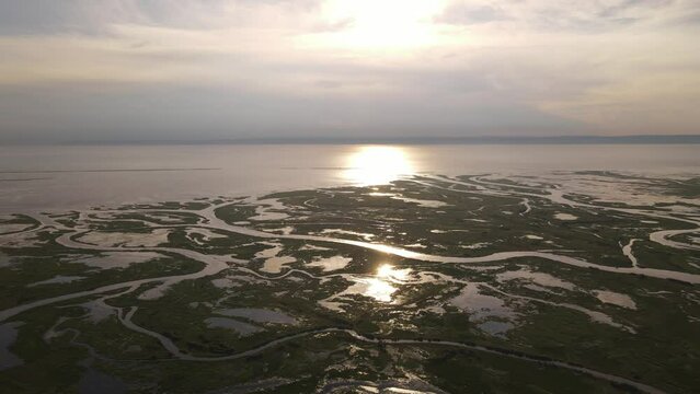 canals of the Selenga River at the mouth