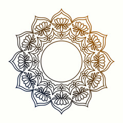 abstract traditional circle decoration mandala lotus frame vector design