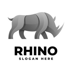 Vector Logo Illustration Rhino Gradient Colorful Style.