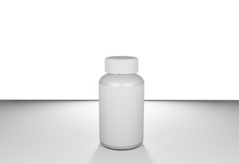 drug capsules bottle, supplement bottle 3d rendering image