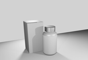 supplement bottle and box image for mockups 