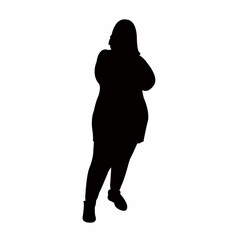 a fat woman body silhouette vector