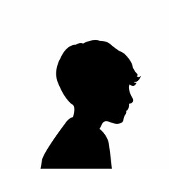 a boy head silhouette vector