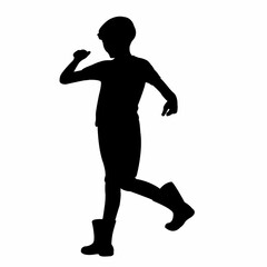 Fototapeta na wymiar a boy walking body silhouette vector