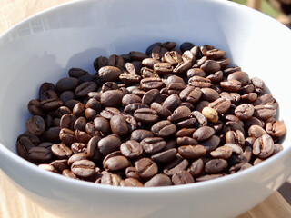 Fresh home roasted coffee beans