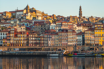 Fototapeta na wymiar Ribeira Square at Porto by Douro River, Portugal