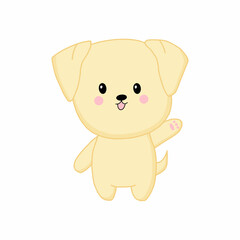 Cute kawaii dog. Vector illustration.