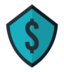 Obraz premium shield with dollar symbol