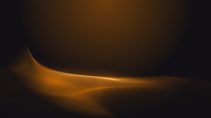 Abstract dot orange gradient wave texture technology background.