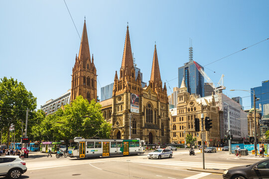January 1, 2019: St Paul's Cathedral ,  an Anglican cathedral at center of melbourne, Australia, was designed by English Gothic Revival architect William Butterfield and built from 1880 to 1891.