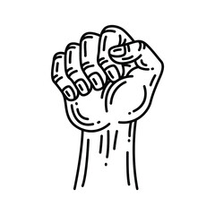 Fist male hand, proletarian protest symbol. Power sign.