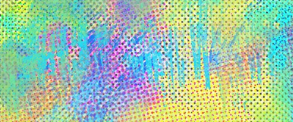 
Blurred Abstract Holographic gradient blended rainbow colors with  enhanced half tone, digital soft noise and grain textures for trending Lo-Fi background pattern