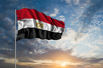 Waving National flag of Egypt - 485028207