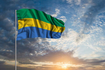 Waving National flag of Gabon