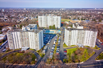 Aerial View of High Rise Apartment Buildings