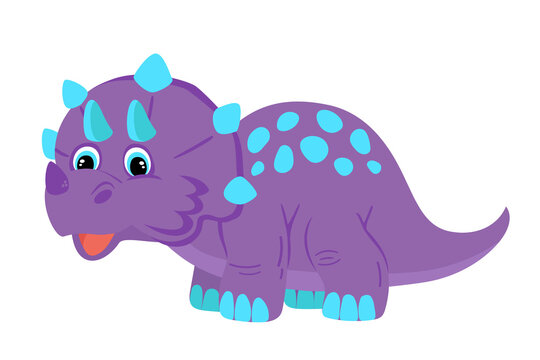 Vector illustration of a purple dinosaur cub with blue spots isolated on a  white background. Stock Vector | Adobe Stock