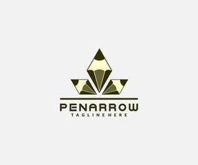 Arrow inside Pen Icon Vector Logo Template Illustration Design. Vector