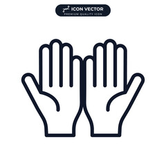 hands pray icon symbol template for graphic and web design collection logo vector illustration