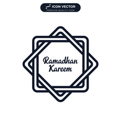 Ramadan Kareem, Eid Mubarak icon symbol template for graphic and web design collection logo vector illustration