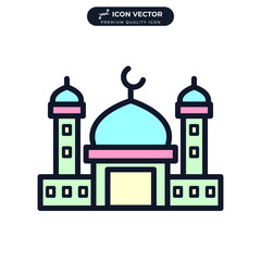 Fototapeta premium Mosque icon symbol template for graphic and web design collection logo vector illustration
