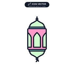 Ramadan vintage lantern icon symbol template for graphic and web design collection logo vector illustration