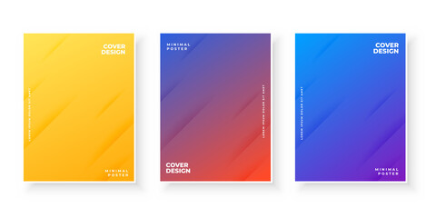 Colorful modern gradient covers abstract design set