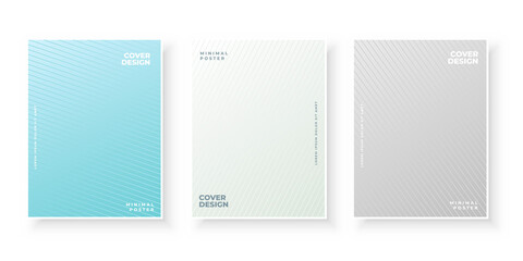 Colorful gradient lines for presentation cover design set