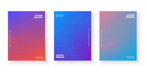 Multicolored gradient texture for minimal cover design set