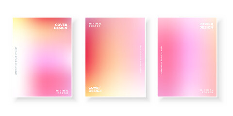Fototapeta premium Colorful soft gradient covers template design set