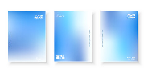 Colorful modern gradient covers blue template design set
