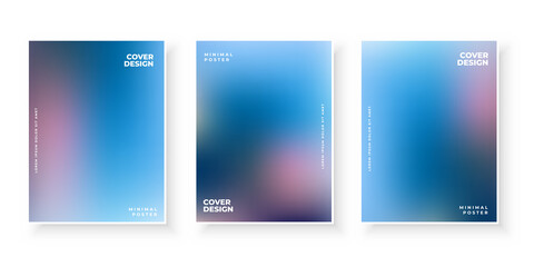 Fototapeta na wymiar blue shade gradient poster design template